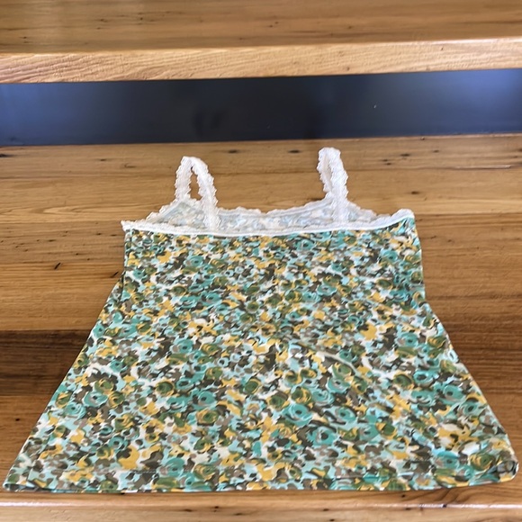 LOFT Small/Petite Multicolor Floral Camisole with Lace Straps - Picture 3 of 6